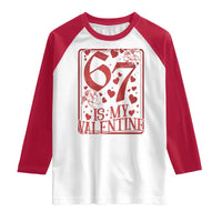 67 Valentines Playing Card Raglan Shirt Funny Six Seven Relationship Meme - Wonder Print Shop