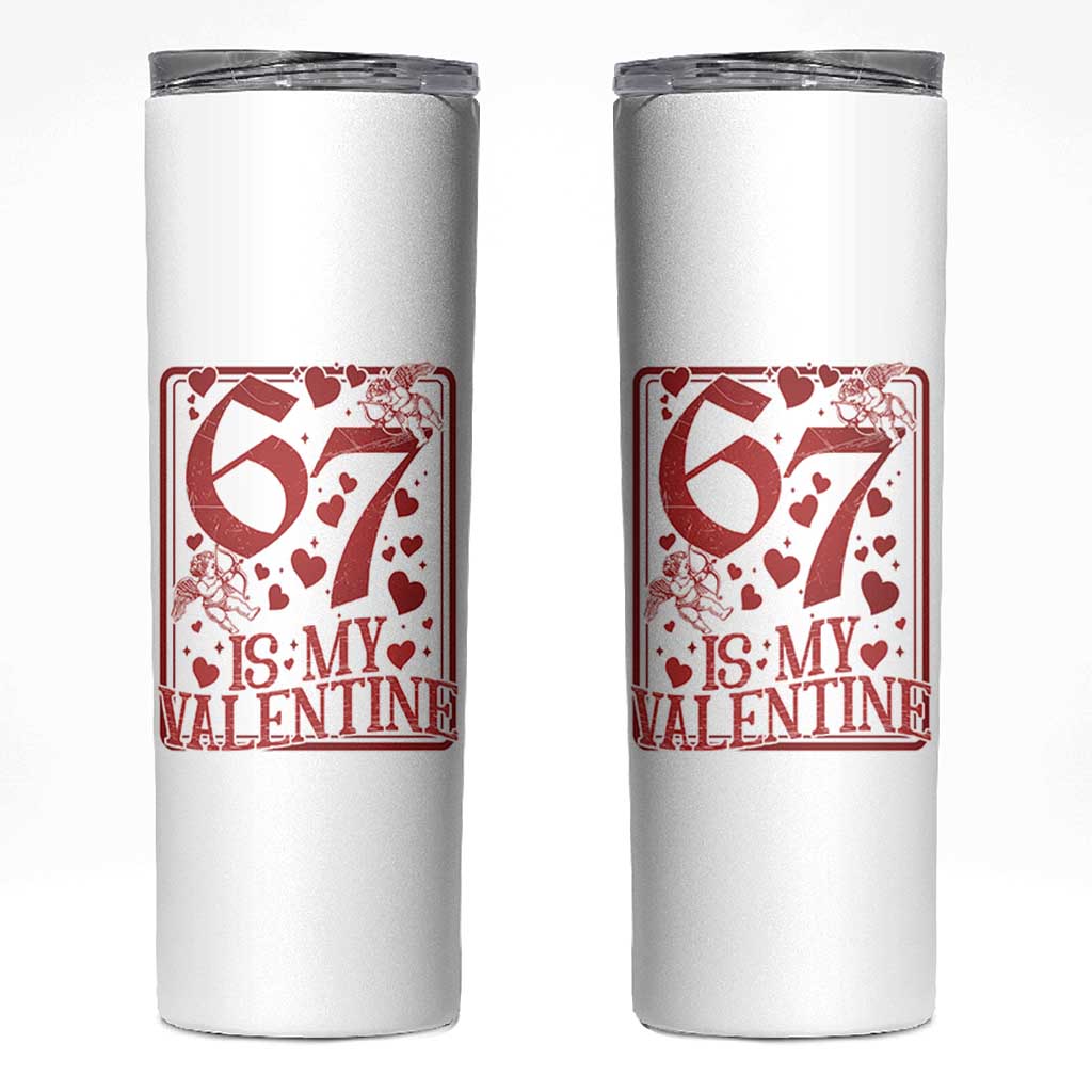 67 Valentines Playing Card Skinny Tumbler Funny Six Seven Relationship Meme - Wonder Print Shop