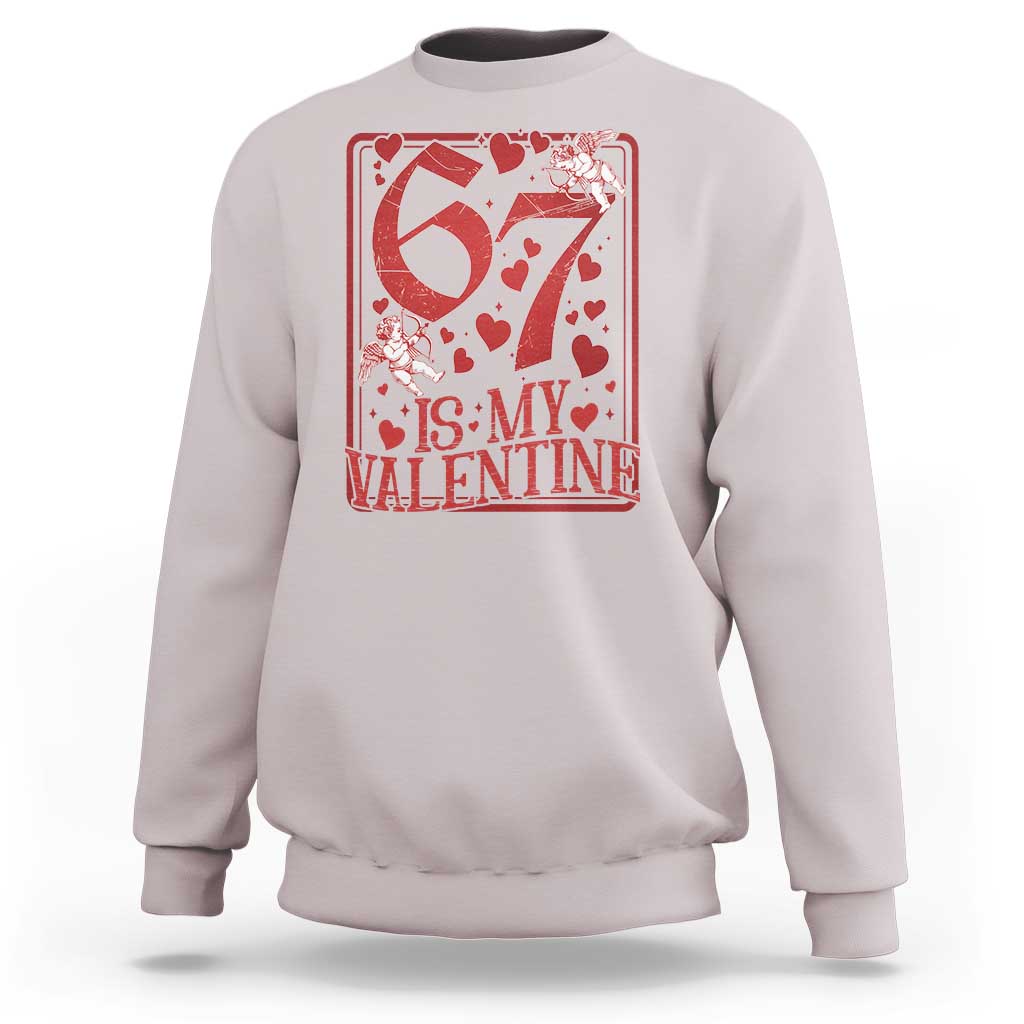 67 Valentines Playing Card Sweatshirt Funny Six Seven Relationship Meme - Wonder Print Shop