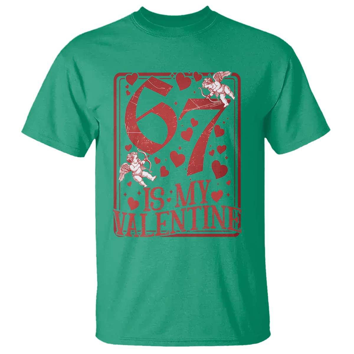 67 Valentines Playing Card T Shirt Funny Six Seven Relationship Meme - Wonder Print Shop