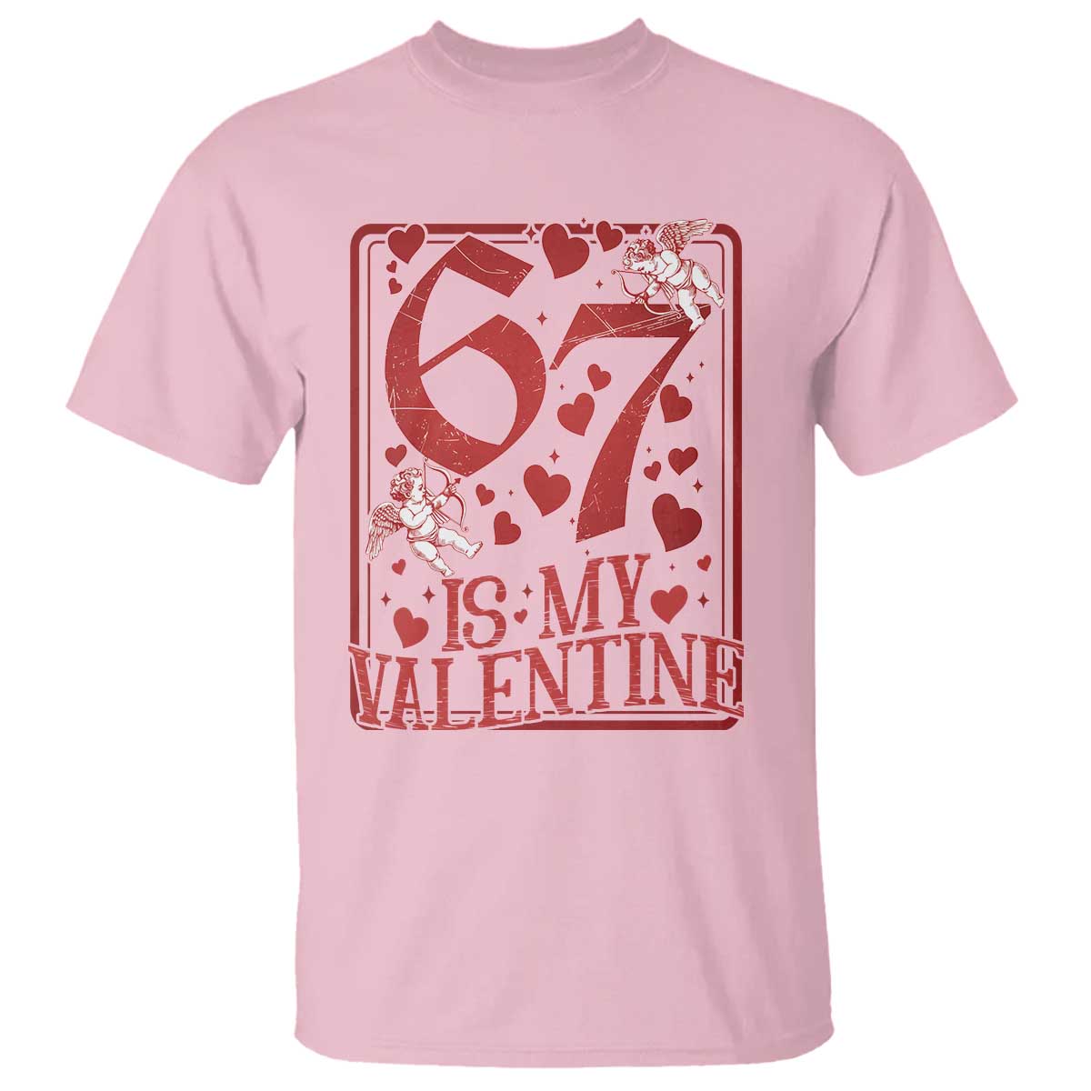 67 Valentines Playing Card T Shirt Funny Six Seven Relationship Meme - Wonder Print Shop