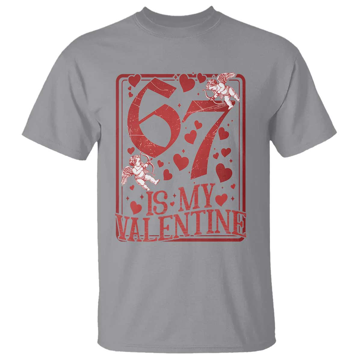 67 Valentines Playing Card T Shirt Funny Six Seven Relationship Meme - Wonder Print Shop