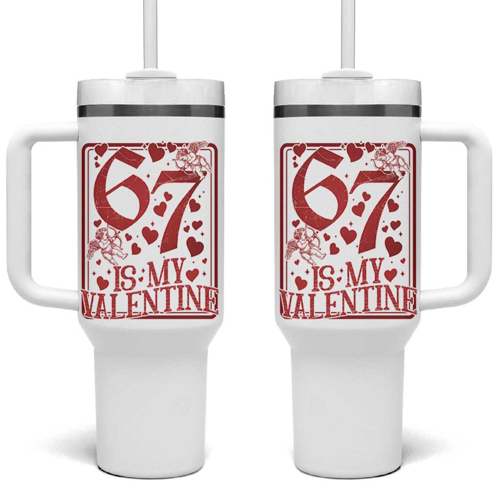 67 Valentines Playing Card Tumbler With Handle Funny Six Seven Relationship Meme - Wonder Print Shop