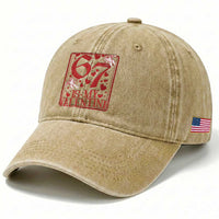 67 Valentines Playing Card Washed Cotton Baseball Cap Funny Six Seven Relationship Meme