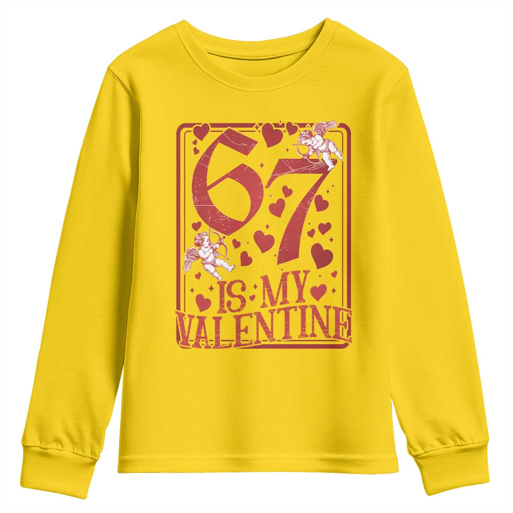 67 Valentines Playing Card Youth Sweatshirt Funny Six Seven Relationship Meme - Wonder Print Shop