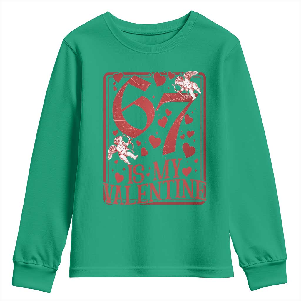 67 Valentines Playing Card Youth Sweatshirt Funny Six Seven Relationship Meme - Wonder Print Shop