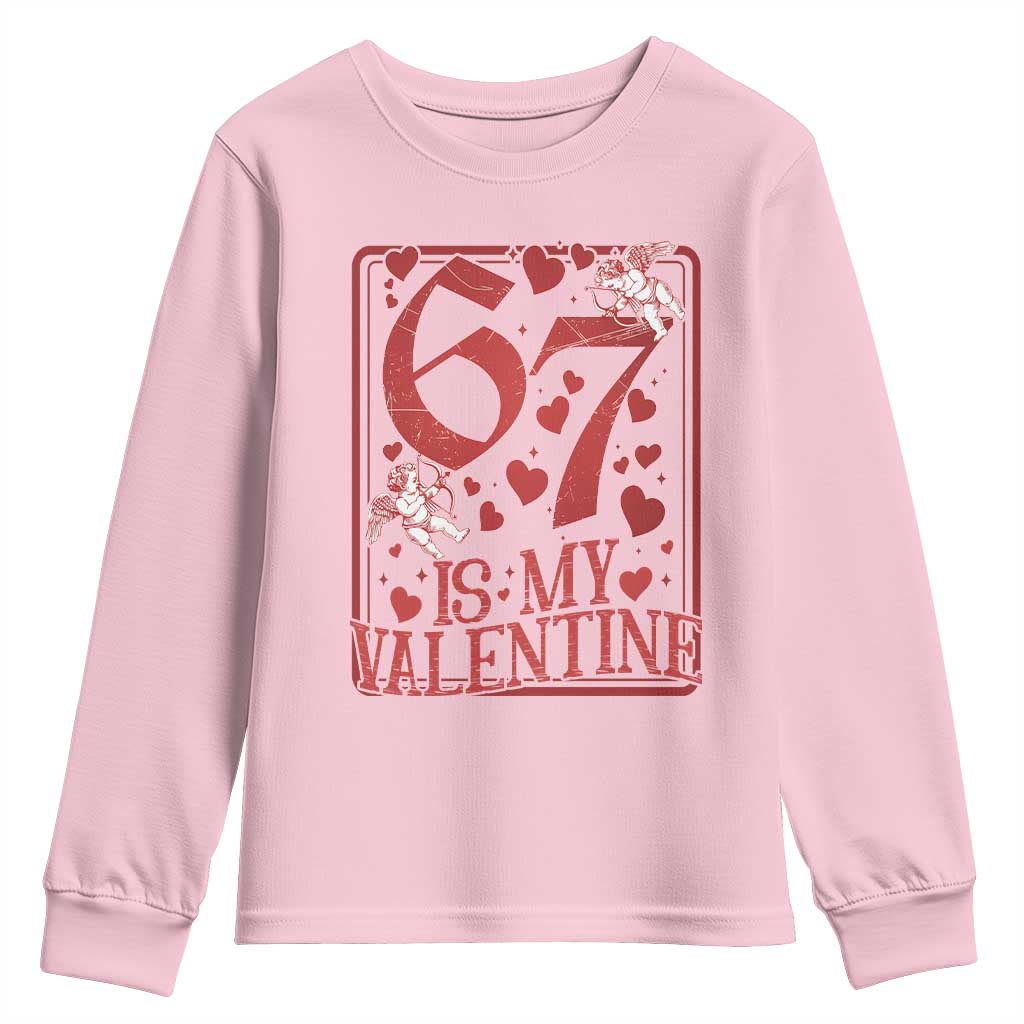 67 Valentines Playing Card Youth Sweatshirt Funny Six Seven Relationship Meme - Wonder Print Shop