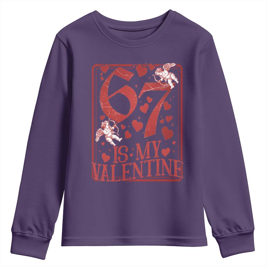67 Valentines Playing Card Youth Sweatshirt Funny Six Seven Relationship Meme - Wonder Print Shop