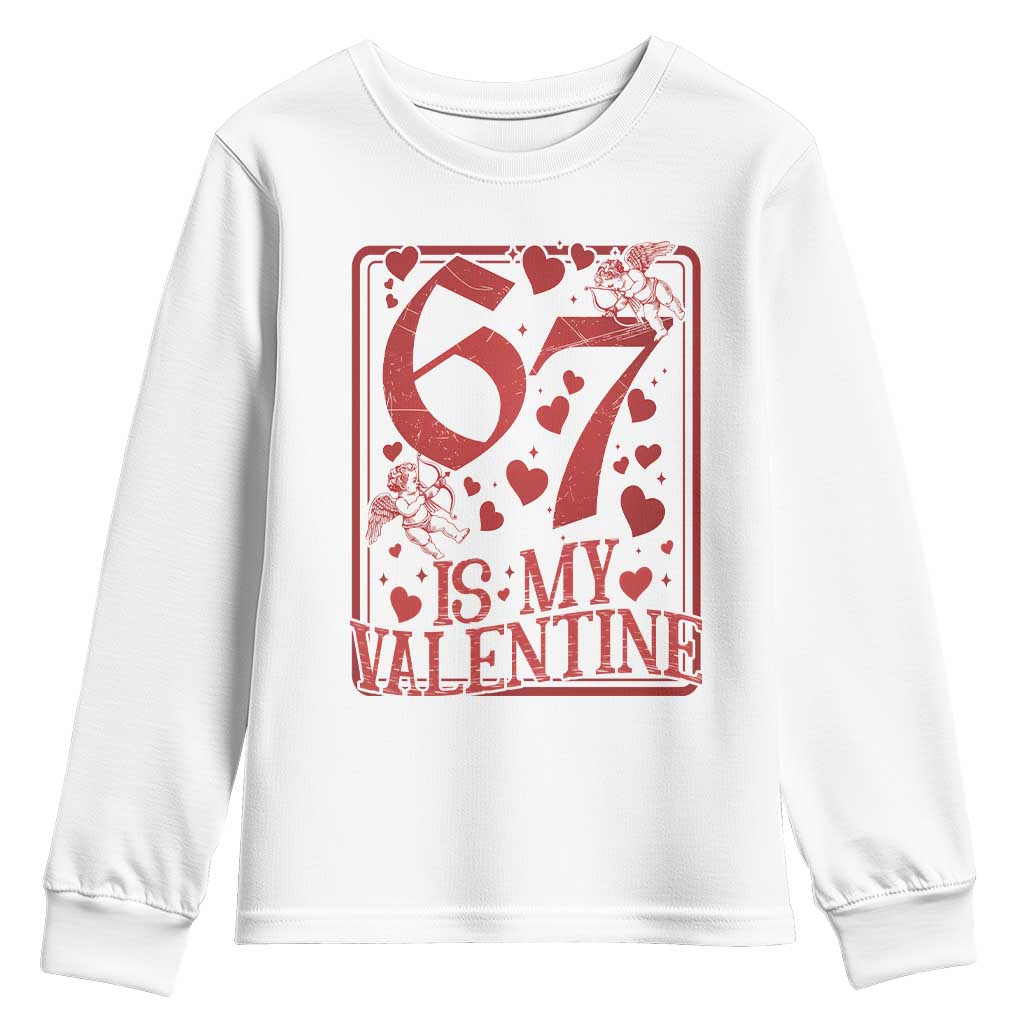 67 Valentines Playing Card Youth Sweatshirt Funny Six Seven Relationship Meme - Wonder Print Shop