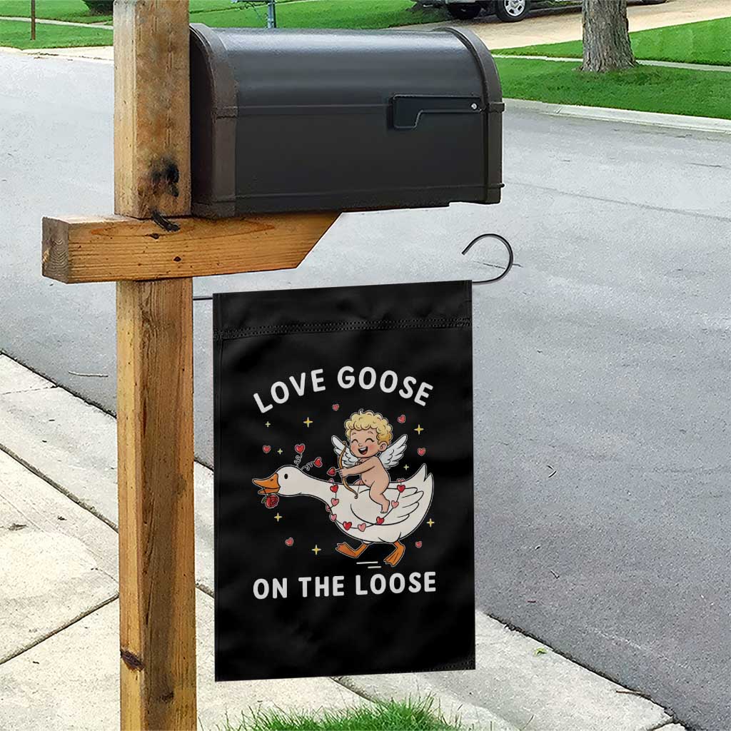 Funny Valentine Goose Garden Flag Love Goose On The Loose - Wonder Print Shop