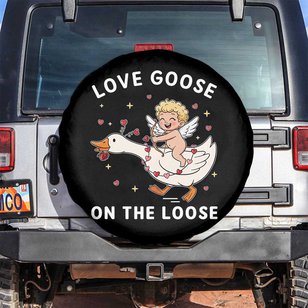 Funny Valentine Goose Spare Tire Cover Love Goose On The Loose - Wonder Print Shop