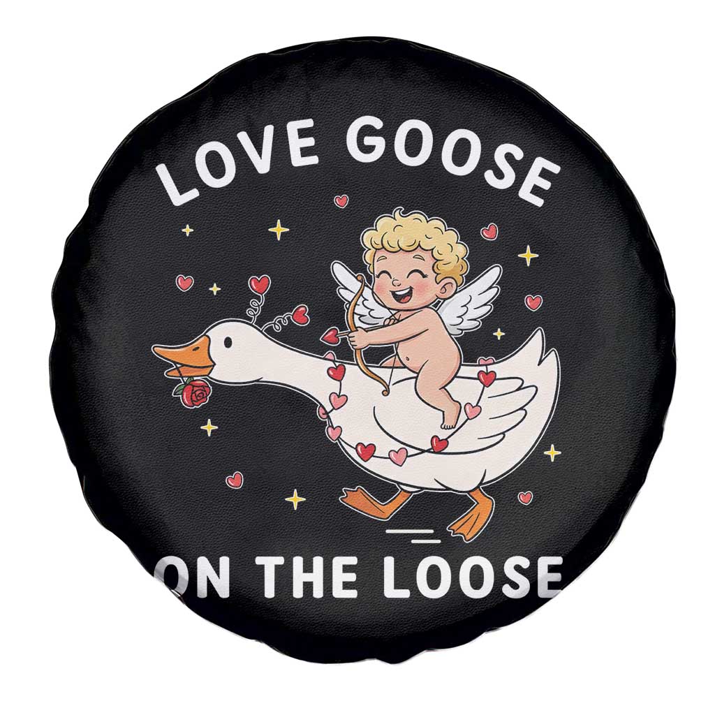 Funny Valentine Goose Spare Tire Cover Love Goose On The Loose - Wonder Print Shop