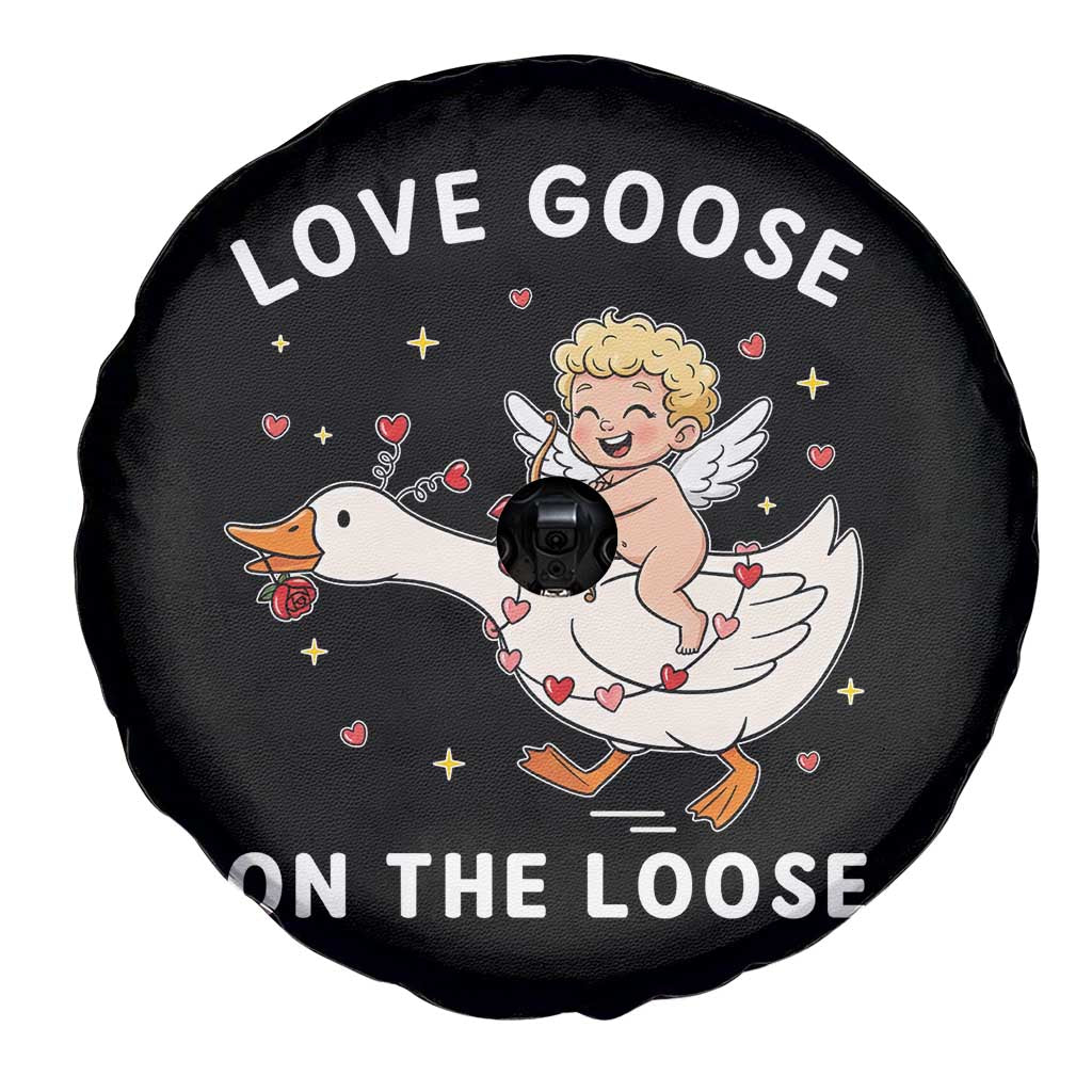 Funny Valentine Goose Spare Tire Cover Love Goose On The Loose - Wonder Print Shop