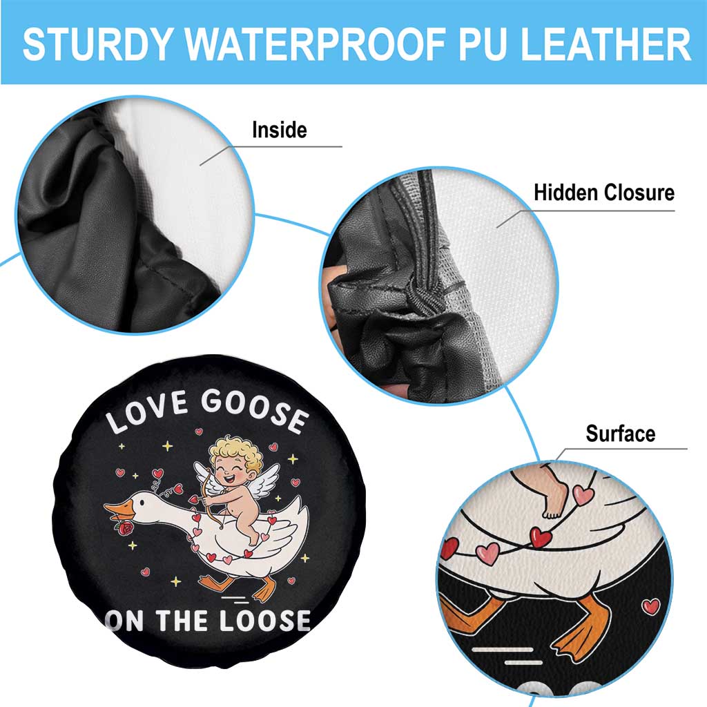 Funny Valentine Goose Spare Tire Cover Love Goose On The Loose - Wonder Print Shop