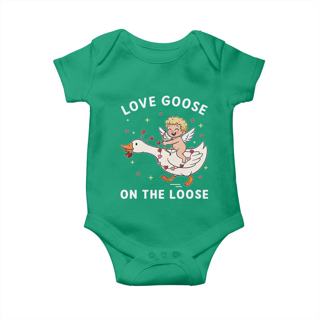 Funny Valentine Goose Baby Onesie Love Goose On The Loose - Wonder Print Shop