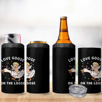 Funny Valentine Goose 4 in 1 Can Cooler Tumbler Love Goose On The Loose - Wonder Print Shop
