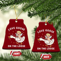 Funny Valentine Goose Ceramic Ornament Love Goose On The Loose - Wonder Print Shop