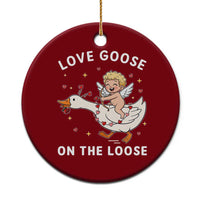 Funny Valentine Goose Ceramic Ornament Love Goose On The Loose - Wonder Print Shop
