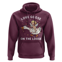 Funny Valentine Goose Hoodie Love Goose On The Loose - Wonder Print Shop