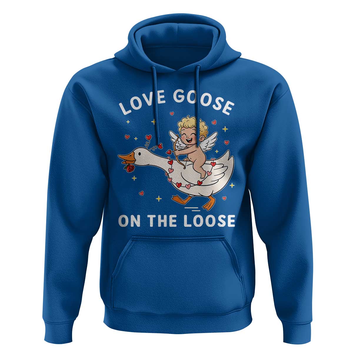 Funny Valentine Goose Hoodie Love Goose On The Loose - Wonder Print Shop