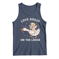 Funny Valentine Goose Tank Top Love Goose On The Loose - Wonder Print Shop