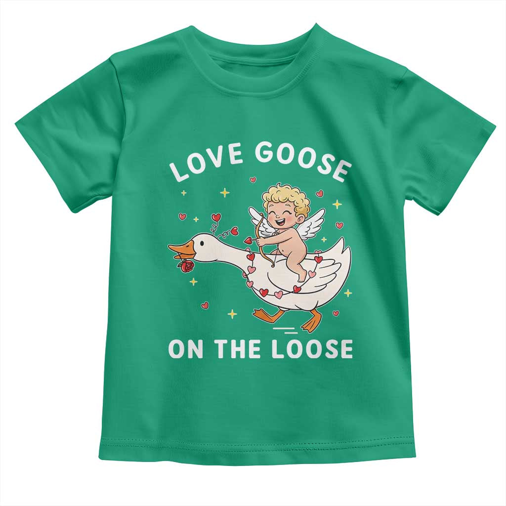 Funny Valentine Goose Toddler T Shirt Love Goose On The Loose - Wonder Print Shop