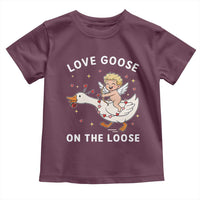 Funny Valentine Goose Toddler T Shirt Love Goose On The Loose - Wonder Print Shop