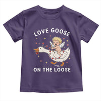 Funny Valentine Goose Toddler T Shirt Love Goose On The Loose - Wonder Print Shop