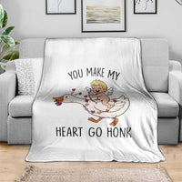 Funny Valentine Goose Throw Blanket You Make My Heart Go Honk - Wonder Print Shop