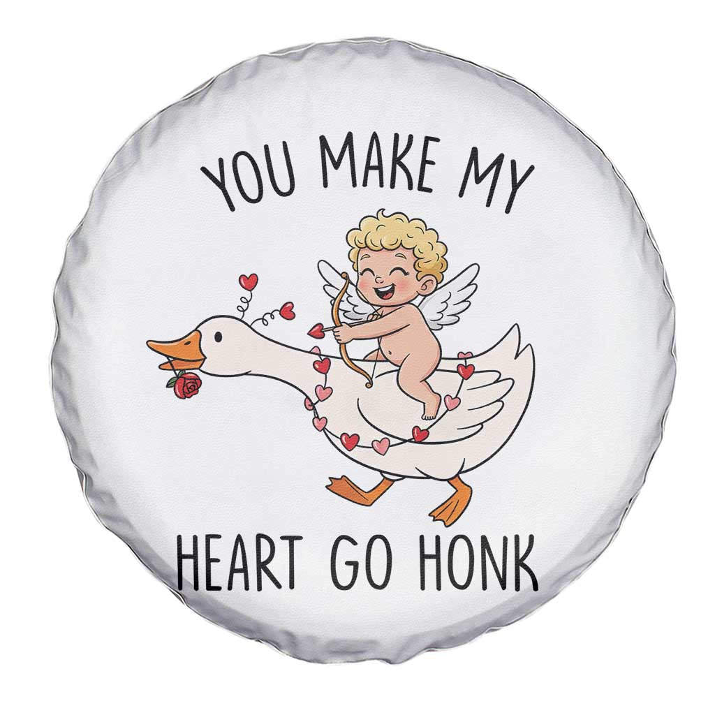 Funny Valentine Goose Spare Tire Cover You Make My Heart Go Honk - Wonder Print Shop