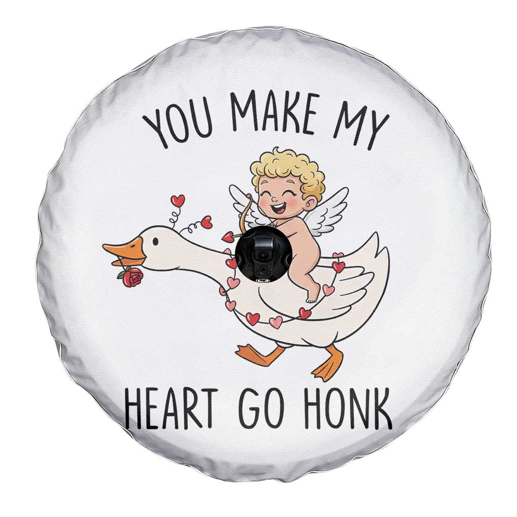 Funny Valentine Goose Spare Tire Cover You Make My Heart Go Honk - Wonder Print Shop