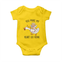 Funny Valentine Goose Baby Onesie You Make My Heart Go Honk - Wonder Print Shop