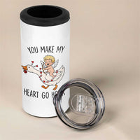 Funny Valentine Goose 4 in 1 Can Cooler Tumbler You Make My Heart Go Honk - Wonder Print Shop