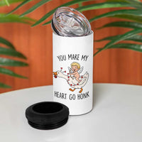 Funny Valentine Goose 4 in 1 Can Cooler Tumbler You Make My Heart Go Honk - Wonder Print Shop