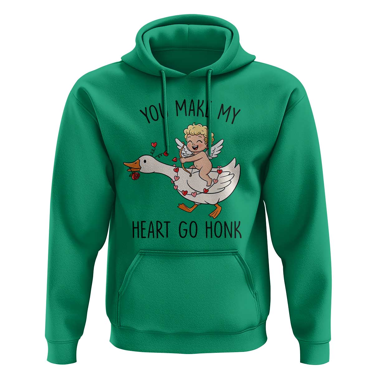 Funny Valentine Goose Hoodie You Make My Heart Go Honk - Wonder Print Shop