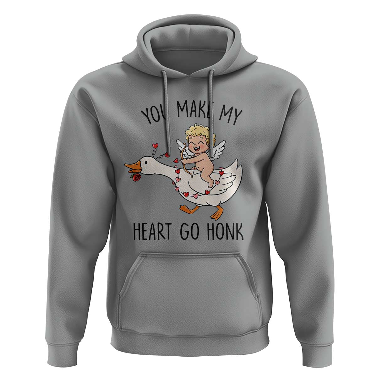 Funny Valentine Goose Hoodie You Make My Heart Go Honk - Wonder Print Shop