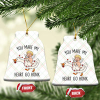 Funny Valentine Goose Ceramic Ornament You Make My Heart Go Honk - Wonder Print Shop