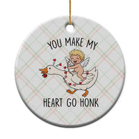 Funny Valentine Goose Ceramic Ornament You Make My Heart Go Honk - Wonder Print Shop