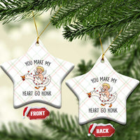Funny Valentine Goose Ceramic Ornament You Make My Heart Go Honk - Wonder Print Shop