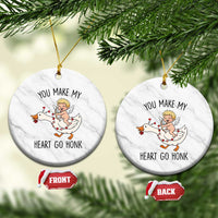 Funny Valentine Goose Ceramic Ornament You Make My Heart Go Honk - Wonder Print Shop