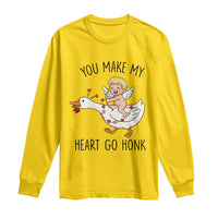 Funny Valentine Goose Long Sleeve Shirt You Make My Heart Go Honk - Wonder Print Shop