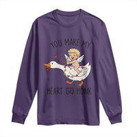 Funny Valentine Goose Long Sleeve Shirt You Make My Heart Go Honk - Wonder Print Shop