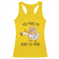 Funny Valentine Goose Racerback Tank Top You Make My Heart Go Honk - Wonder Print Shop