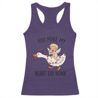 Funny Valentine Goose Racerback Tank Top You Make My Heart Go Honk - Wonder Print Shop