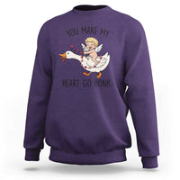 Funny Valentine Goose Sweatshirt You Make My Heart Go Honk - Wonder Print Shop