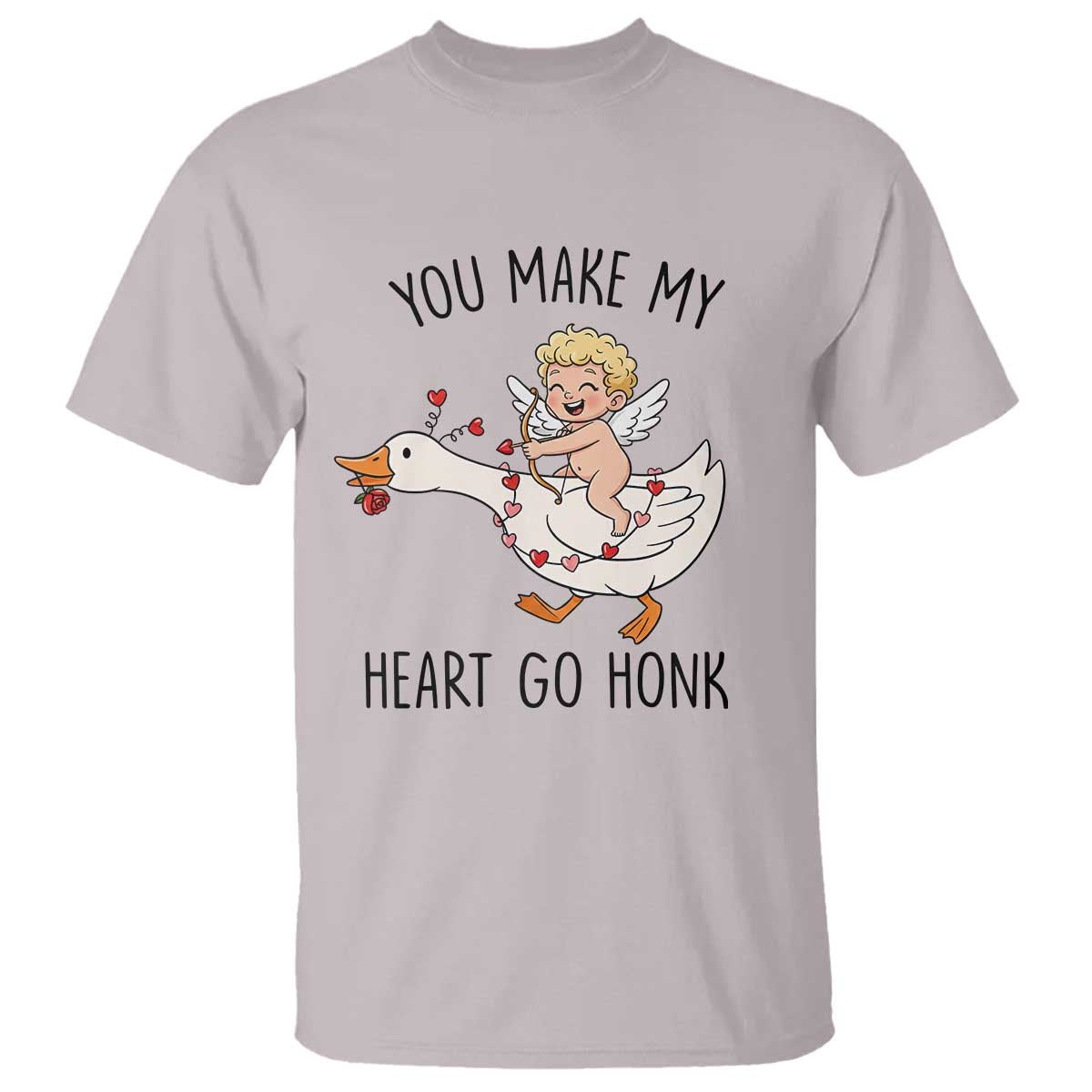 Funny Valentine Goose T Shirt You Make My Heart Go Honk - Wonder Print Shop