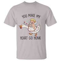 Funny Valentine Goose T Shirt You Make My Heart Go Honk - Wonder Print Shop