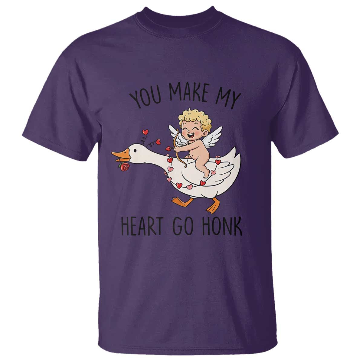 Funny Valentine Goose T Shirt You Make My Heart Go Honk - Wonder Print Shop