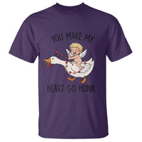 Funny Valentine Goose T Shirt You Make My Heart Go Honk - Wonder Print Shop