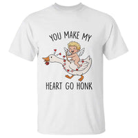 Funny Valentine Goose T Shirt You Make My Heart Go Honk - Wonder Print Shop